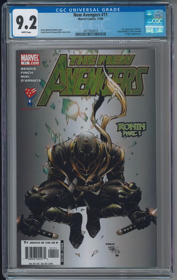 New Avengers 11 CGC 9.2 NM- WP 1st App  Ronin Key Issue Marvel Comic 2005 Viper Hawkeye