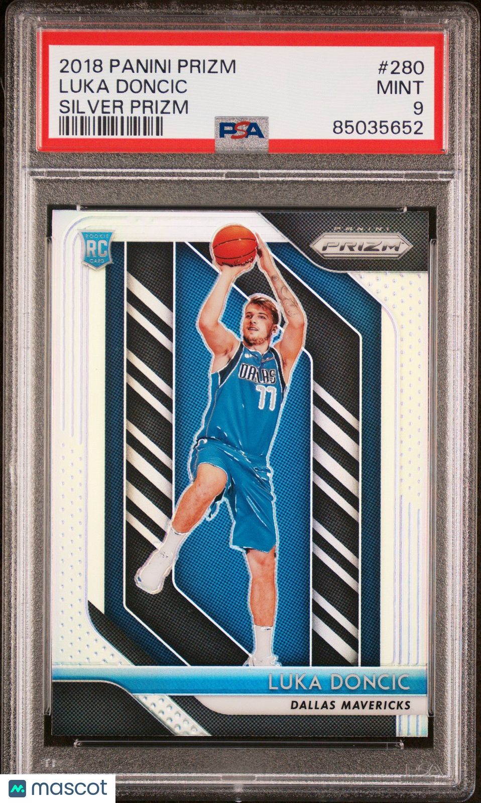 PSA 9 2018 Panini Prizm Luka Doncic Silver Prizm Rookie #280
