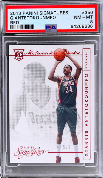 2013 Giannnis Antetokounmpo Rookie Panini Signatures RC # /5 SP SSP RED