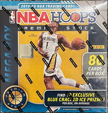2019-20 NBA Hoops Premium Stock Mega Box blue cracked ice 