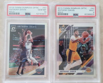 Anthony Davis LOT 2018-19 Optic Holo PSA 10 💎 GEM MINT & 2019-20 PSA 9 MINT 