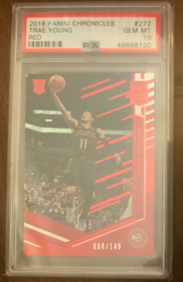 Trae Young 2018 Chronicles Elite RED 68/149 PSA 10