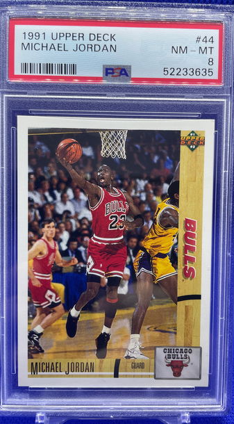 1991 UPPER DECK #44 MICHAEL JORDAN CHICAGO BULLS HOF PSA 8 NEAR MINT NM-MT