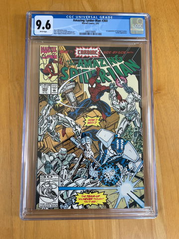 Amazing Spider-Man #360 CGC 9.6 White Pages. 1st Carnage!