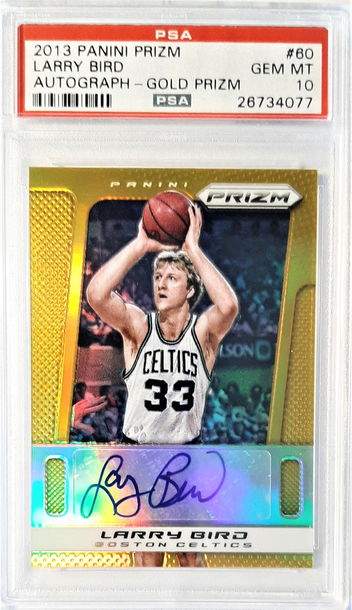 2013 Panini Prizm Larry Bird Autograph Gold Prizm 10/10 PSA 10 GEM MINT 