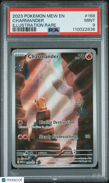 2023 Pokemon Mew EN-151 Charmander Illustration Rare PSA 9 #168