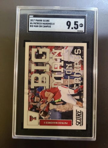Patrick Mahomes II #6 2017 Panini Score RC Big Man On Campus SGC 9.5 MT+ Graded