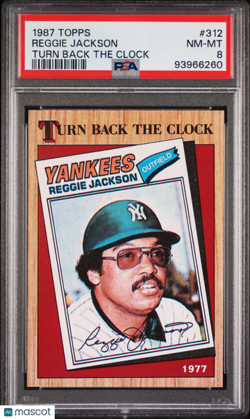 1987 Topps Reggie Jackson #312 Turn Back The Clock PSA 8