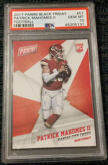 Patrick Mahomes 2017 panini black Friday rookie 128/399 psa 10 gem mint
