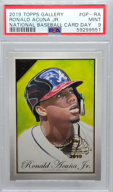 2019 TOPPS GALLERY #GP-RA RONALD ACUNA JR.  NATIONAL BASEBALL CARD DAY PSA 9