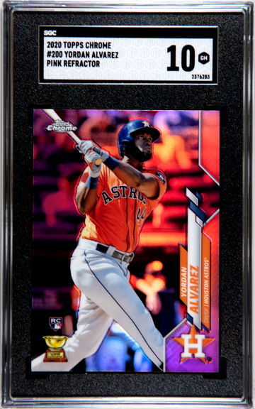 2020 TOPPS CHROME PINK REFRACTOR #200 YORDAN ALVAREZ RC SGC 10