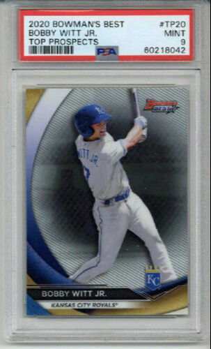 2020 BOWMAN'S BEST #TP-20 BOBBY WITT JR BASEBALL CARD ROYALS PSA 9 POP 22