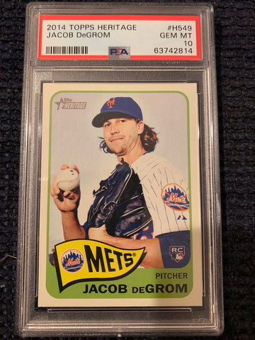2014 Topps Heritage JACOB DEGROM High Number Mets Rookie RC #H549 PSA 10 