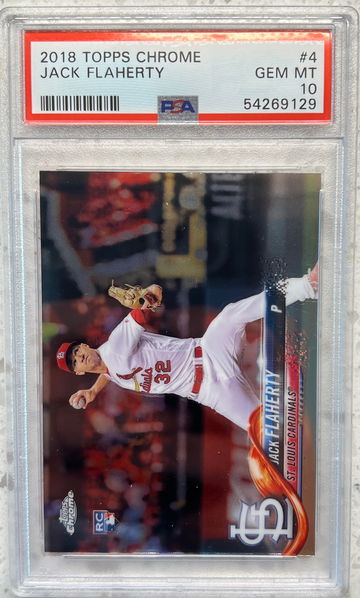 2018 topps chrome rc jack flaherty #4 psa 10 cardinals