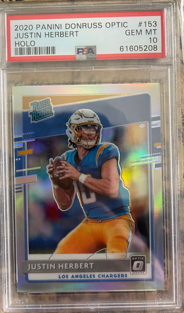 2020 Panini Optic Justin Herbert RC Holo Prizm PSA 10