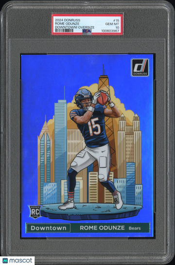 2024 Panini Donruss Downtown! Rome Odunze #15 Oversize PSA 9