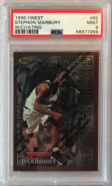 Stephon Marbury ROOKIE  1996 Finest Basketball #62 w/coating PSA 9 MINT