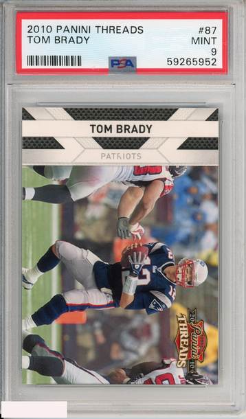 2010 PANINI THREADS TOM BRADY #87 NEW ENGLAND PATRIOTS PSA 9 MINT