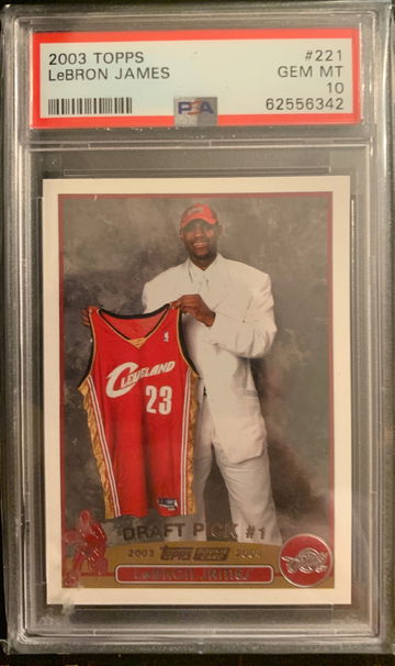 2003 TOPPS LEBRON JAMES PSA 10 ROOKIE