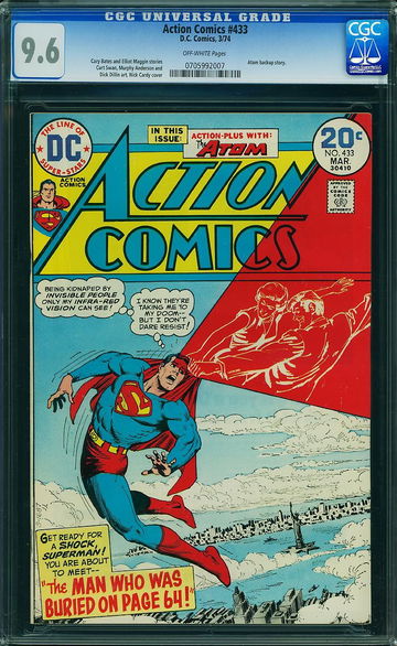 ACTION COMICS #433, CGC 9.6 NM+