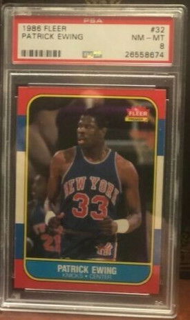 1986 Fleer Patrick Ewing #32 PSA 8