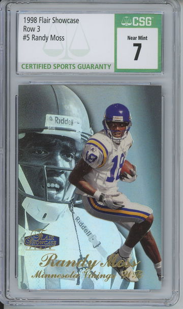 1998 Flair Showcase Randy Moss ROOKIE #5 CSG 7 NEAR MINT