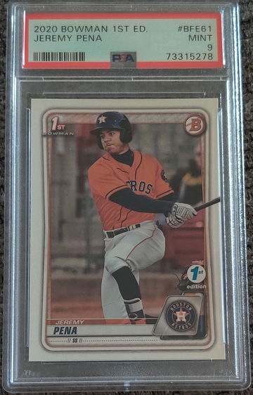 2020 Bowman 1st Ed. Jeremy Pena #BFE61 PSA 9