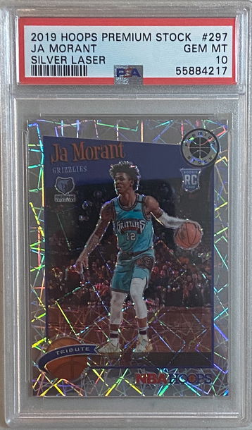 2019 Hoops Premium Stock Ja Morant Silver Laser PSA 10