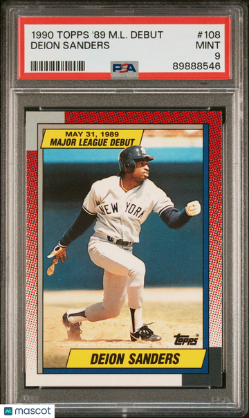 1990 Topps '89 M.L. Debut Deion Sanders #108 PSA 9