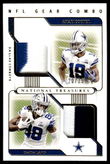 2020 Panini National Treasures CeeDee Lamb & Amari Cooper Nfl Gear Combo /25