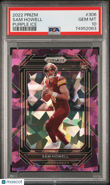 2022 Panini Prizm Sam Howell Purple Ice /225 #306 PSA 10