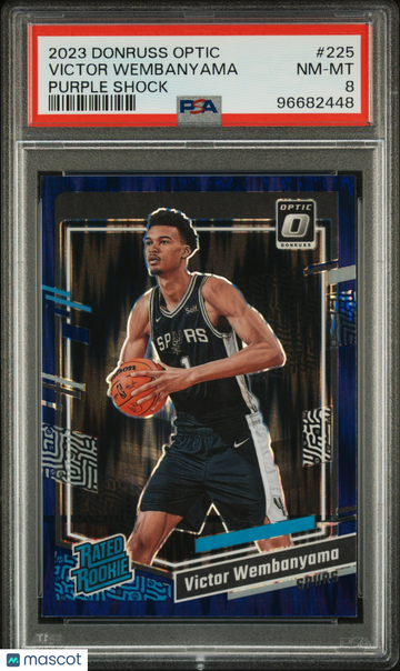 2023 Panini Donruss Optic Victor Wembanyama #225 Purple Shock Rookie PSA 8