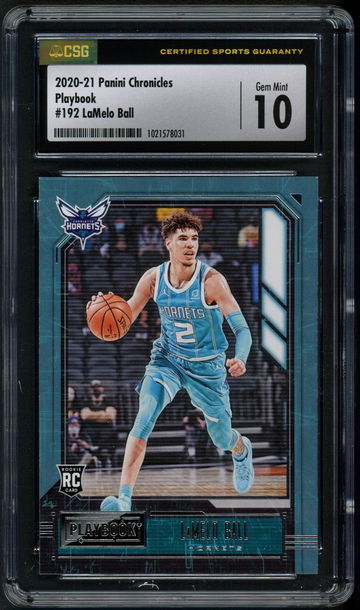 2020-21 Panini Chronicles Playbook LaMelo Ball #192 CSG 10 Gem Mint