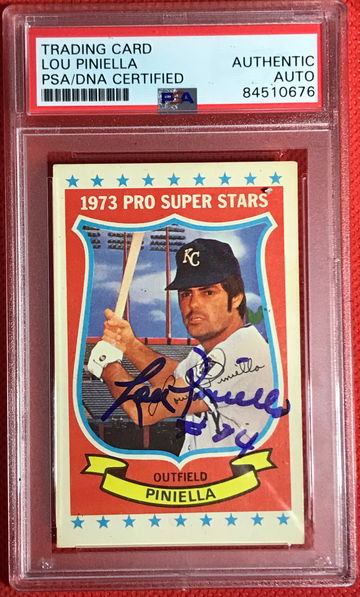 Lou Piniella Auto w/Jersey Inscription PSA/DNA Yankees 1973