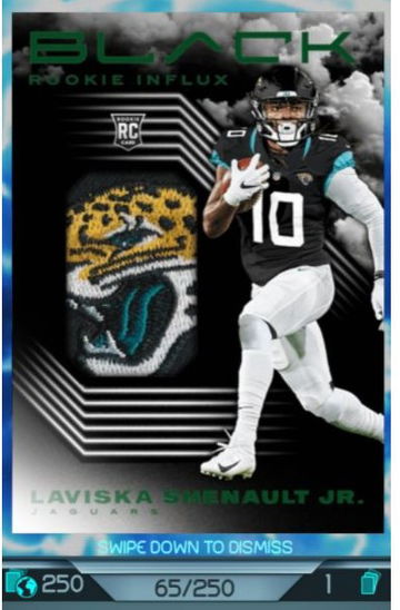 2020 Black Panini Blitz Patch RC Laviska Shenault /250