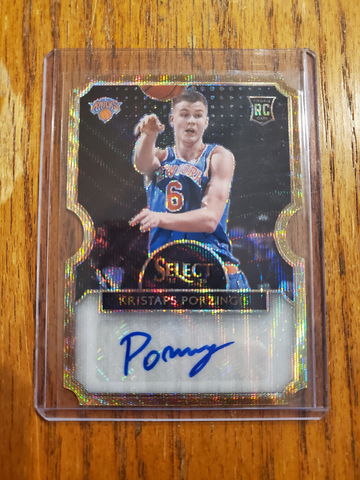 2015-16 Select Kristaps Porzingis Die Cut #5 Gold Prizm Wave 7/10 RC Rooke Card 