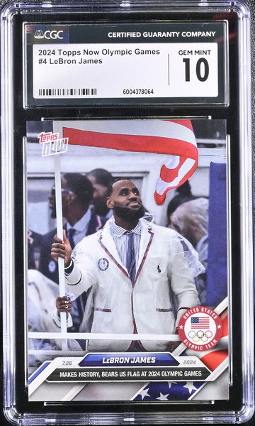 2024 TOPPS NOW OLYMPIC GAMES LEBRON JAMES #4 CGC 10