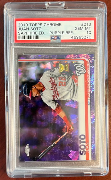 2019 Topps Chrome Sapphire Juan Soto Purple Refractor /10 PSA 10 Gem Mint