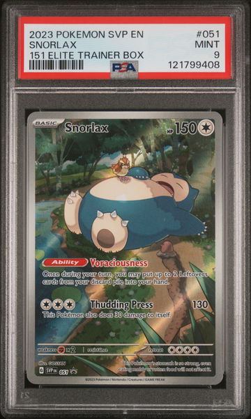 2023 Pokemon Black Star Promo 151 Elite Trainer Box Snorlax #51 PSA 9