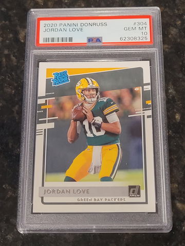 Jordan Love 2020 Panini Donruss RC Rookie PSA 10 GEM MINT Green Bay Packers #304