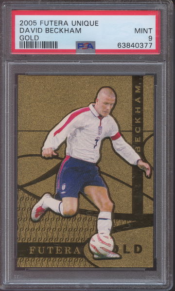 2005 Futera Unique Gold /820 David Beckham PSA 9 England
