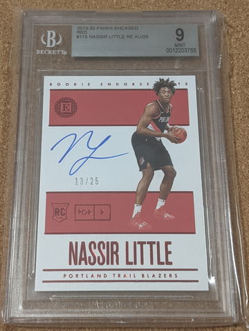 2019-20 Encased Nassir Little Rookie Endorsements Red /25 BGS 9 Blazers SSP 🔥