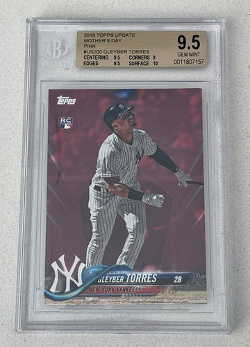 Gleyber Torres 2018 Topps Update Mother’s Day Pink #/50 BGS 9.5 