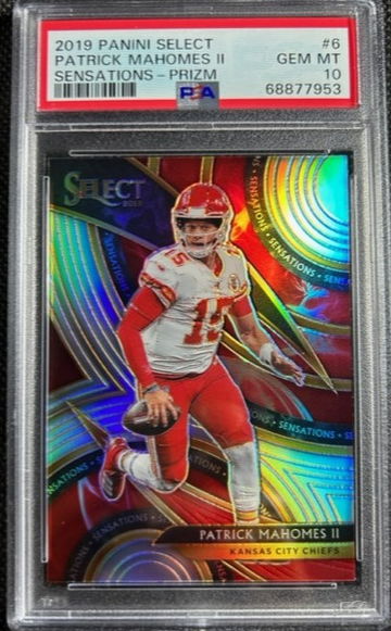 2019 PANINI SELECT PATRICK MAHOMES II SENSATIONS-PRIZM #6 PSA 10 GEM MINT