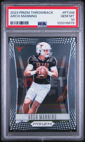 2023 PANINI ARCH MANNING PRIZM THROWBACK #PTAM PSA 10