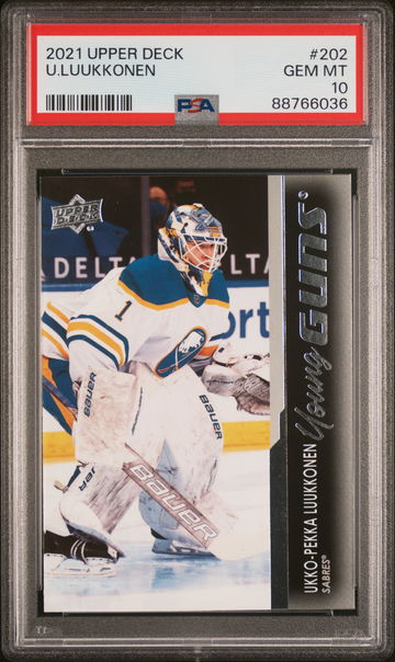 2021-22 Upper Deck Series 1 Young Guns Ukko-Pekka Luukkonen #202 RC PSA 10