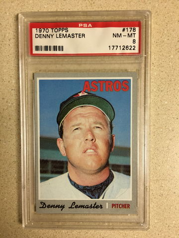 1970 Topps #178 Denny Lemaster PSA 8 NM-MT ASTROS 