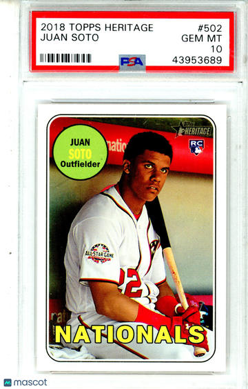 2018 Topps Heritage Juan Soto #502 Rookie PSA 10