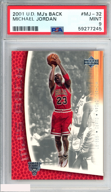 2001 UPPER DECK MJS BACK MICHAEL JORDAN #MJ-32 CHICAGO BULLS HOF PSA 9 MINT