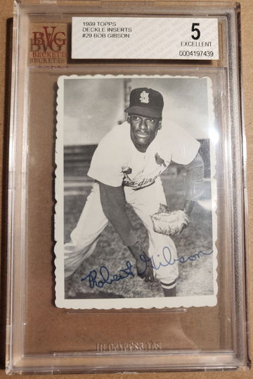1969 Topps Deckle Insert #29 Bob Gibson BVG 5 Excellent